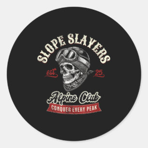 Slope Slayers Freestyle-Skifahrer Winter Runder Aufkleber
