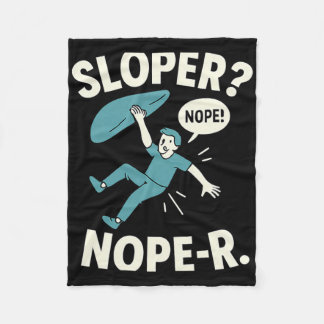 Sloper Nope-r. Rock Climbing Humor White Teal Fleecedecke