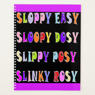Sloppy Easy Slinky Design schwarz mit farbigem Tex Planer