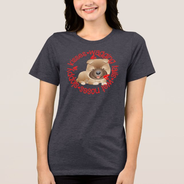 Sloppy kisses, chow chow,  Tri-Blend shirt (Vorderseite)