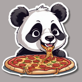 Sloppy Pizza Panda Waterproof Aufkleber