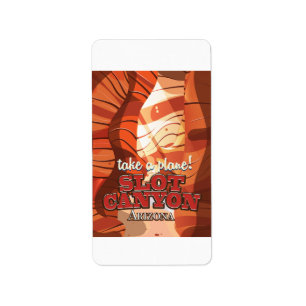 Slot Canyon Arizona Reiseplakat Adressaufkleber
