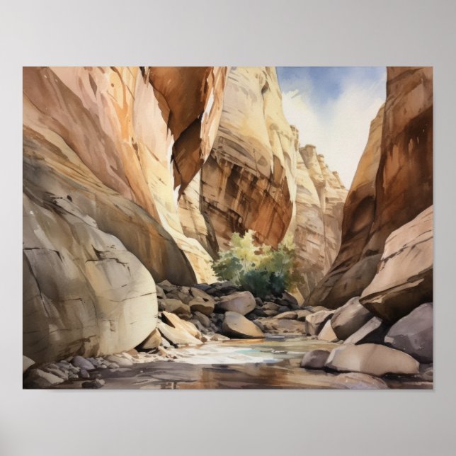 Slot Canyons Utah Paysage Art Imprimer Poster (Devant)