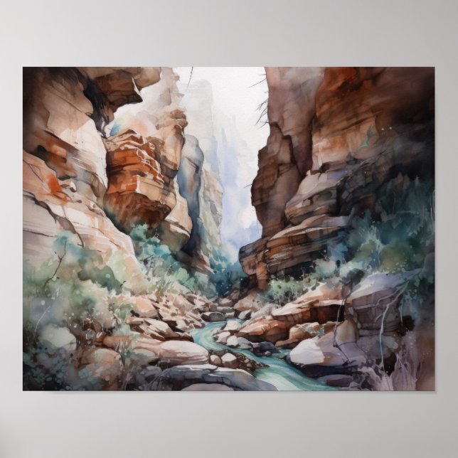 Slot Canyons Utah Paysage Art Imprimer Poster (Devant)