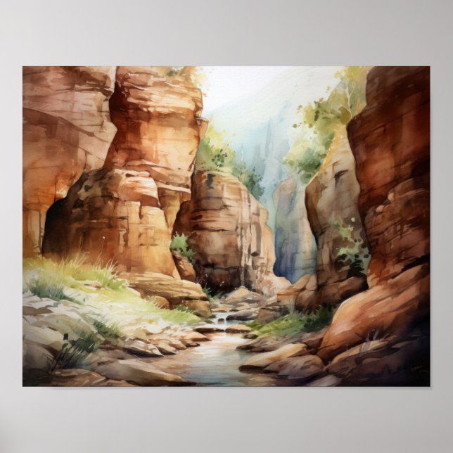 Slot Canyons Utah Paysage Art Imprimer Poster (Devant)