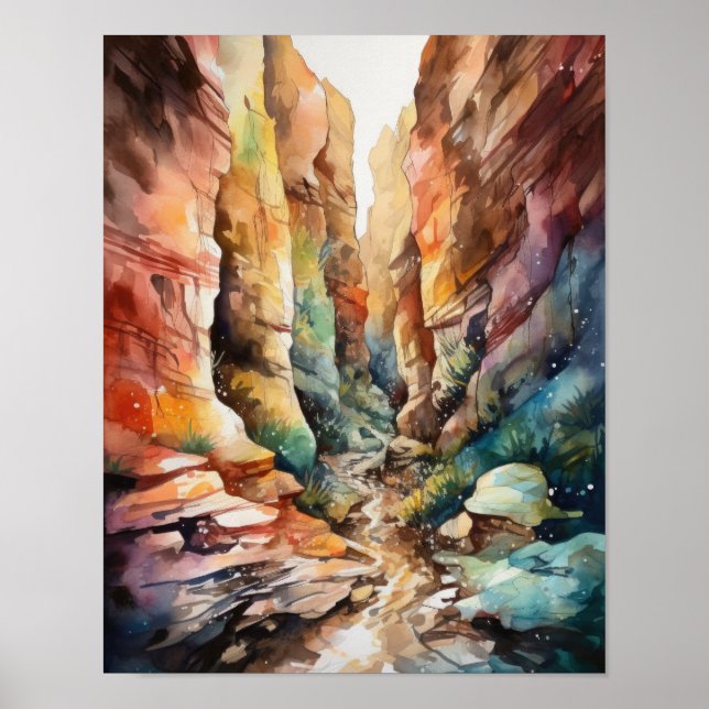 Slot Canyons Utah Paysage Art Imprimer Poster (Devant)