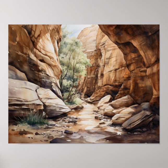 Slot Canyons Utah Paysage Art Imprimer Poster (Devant)