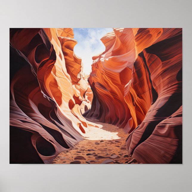 Slot Canyons Utah Paysage Art Imprimer Poster (Devant)