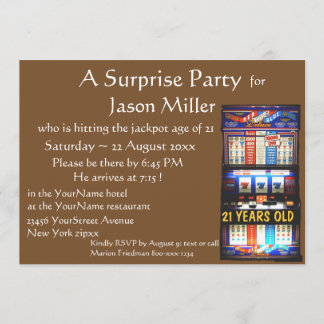 Slot Machine Jackpot 21. Geburtstag Einladung