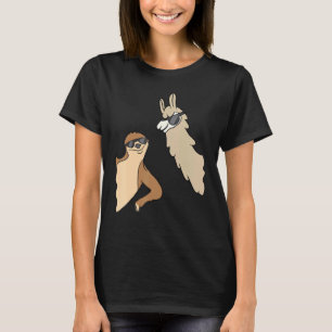 Slot und Lama mit Sonnenbrillen und Lieben T-Shirt