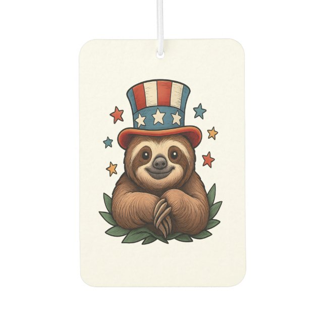 Sloth 4th of July Autolufterfrischer (Vorderseite)