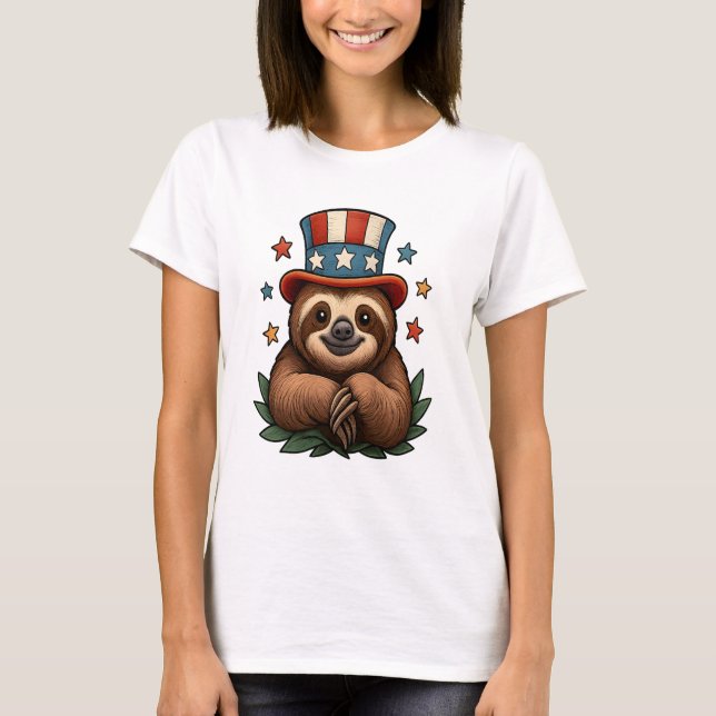 Sloth 4th of July T-Shirt (Vorderseite)
