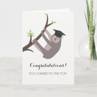 Sloth Abschluss Card mit hellblauer Tassel
