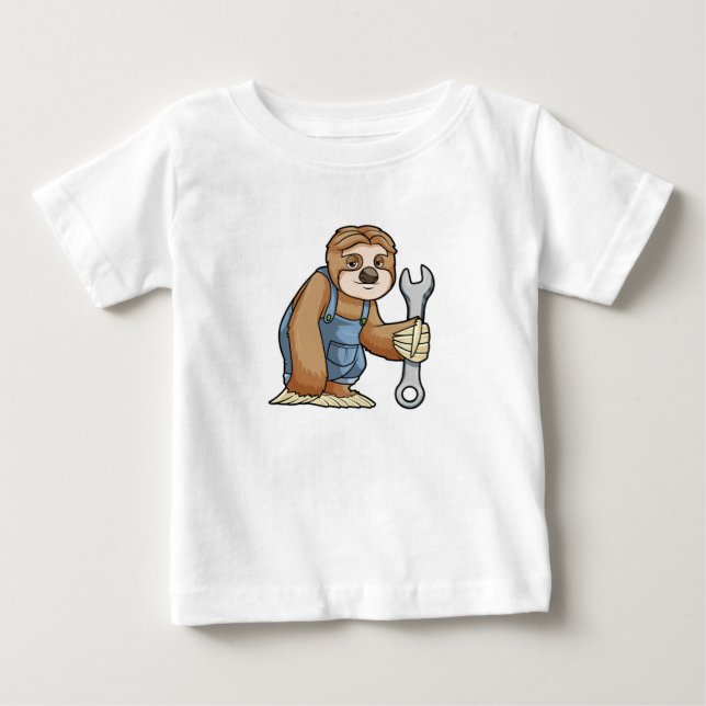Sloth als Handwerker mit Wrench Baby T-shirt (Vorderseite)