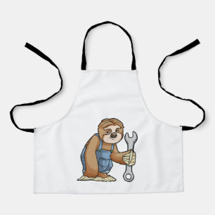 Sloth als Handwerker mit Wrench Schürze