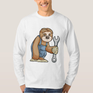 Sloth als Handwerker mit Wrench T-Shirt