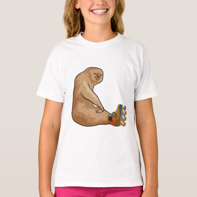 Sloth als Inline-Skater mit Inline-Skaten T-Shirt (Vorderseite)