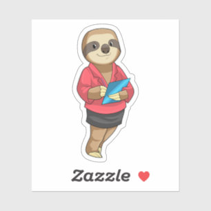 Sloth als Secretary mit Notepad Aufkleber