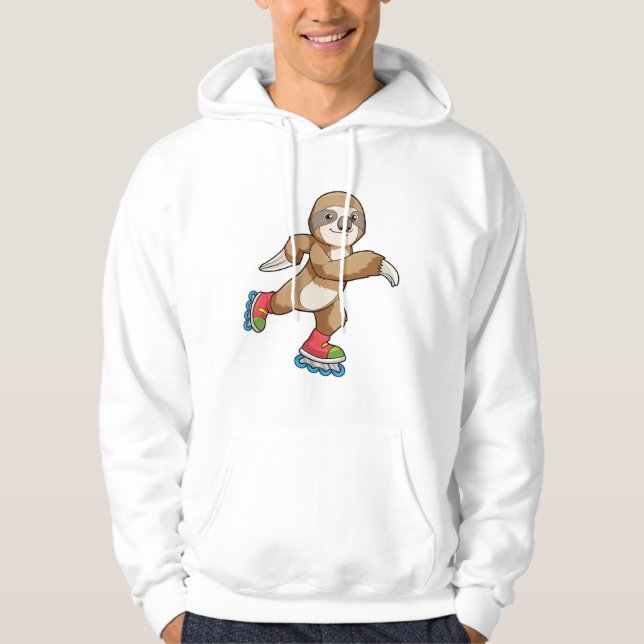 Sloth als Skater mit Inline-Skaten Hoodie (Vorderseite)