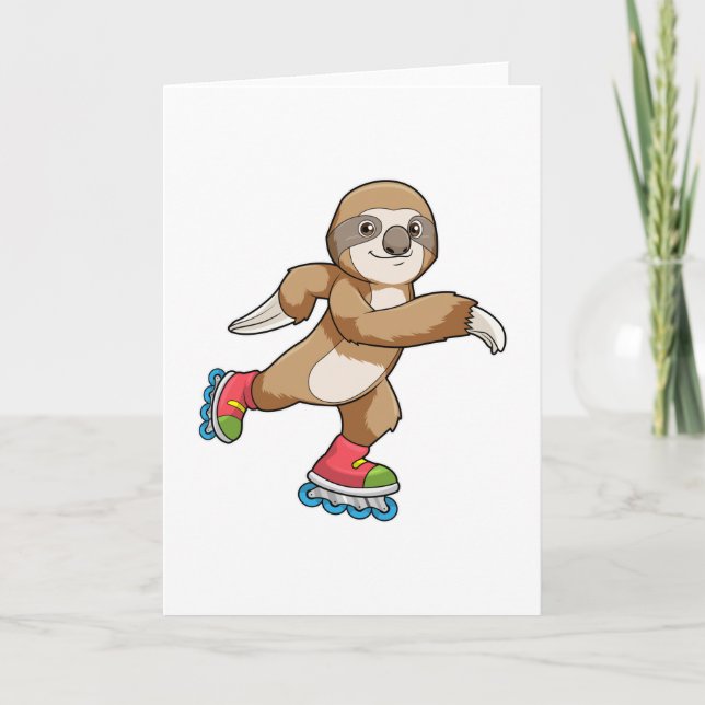 Sloth als Skater mit Inline-Skaten Karte (Vorderseite)