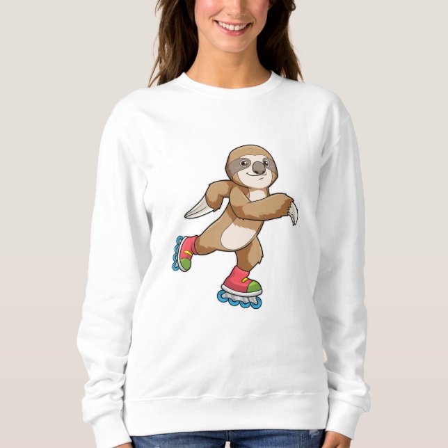 Sloth als Skater mit Inline-Skaten Sweatshirt (Vorderseite)
