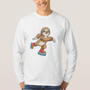 Sloth als Skater mit Inline-Skaten T-Shirt