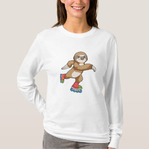 Sloth als Skater mit Inline-Skaten T-Shirt