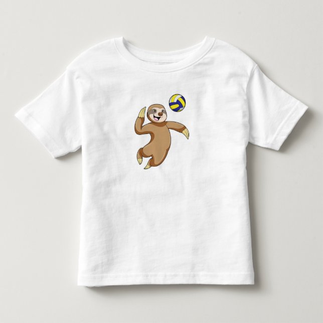 Sloth als Volleyball-Spieler mit Volleyball Kleinkind T-shirt (Vorderseite)