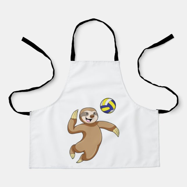 Sloth als Volleyball-Spieler mit Volleyball Schürze (Vorderseite)