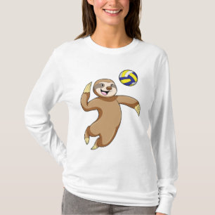 Sloth als Volleyball-Spieler mit Volleyball T-Shirt