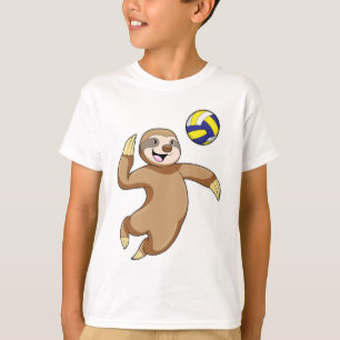 Sloth als Volleyball-Spieler mit Volleyball T-Shirt