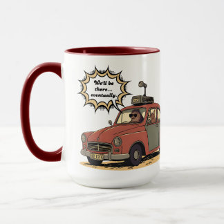 Sloth and Bunny Cartoon Road Trip Adventure Tasse