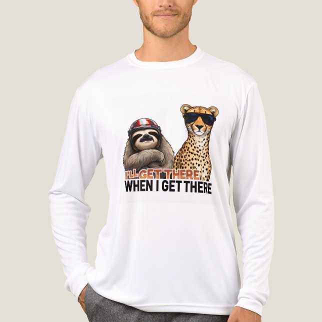 Sloth and Cheetah,I'll Get There When I Get There Tri-Blend Shirt (Vorderseite)