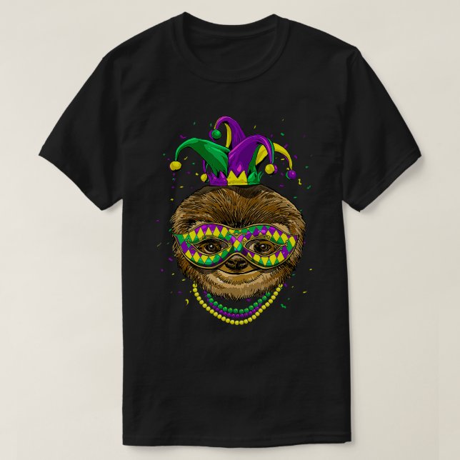 Sloth Animal Lover Niedlich nival Jester T-Shirt (Design vorne)