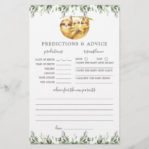 Sloth Animals Baby Shower Vorhersagen und Ratschlä