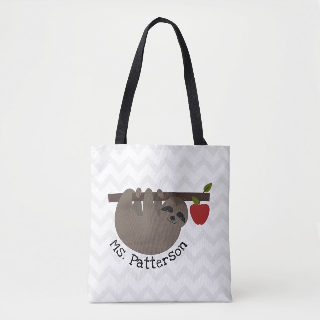 Sloth-Apfelbaum-Zickzack Lehrer Tasche (Vorderseite)