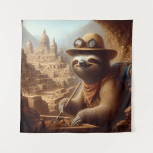 Sloth Archeologist Wandteppich