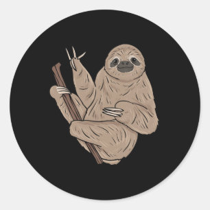Sloth Asl Hand Gesture Deaf Gehörlosigkeit Bewusst Runder Aufkleber