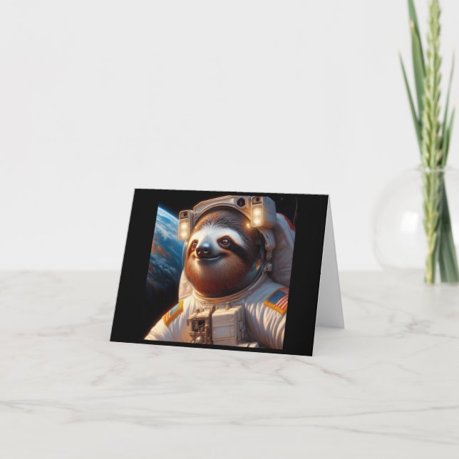Sloth Astronaut Karte (Vorderseite)