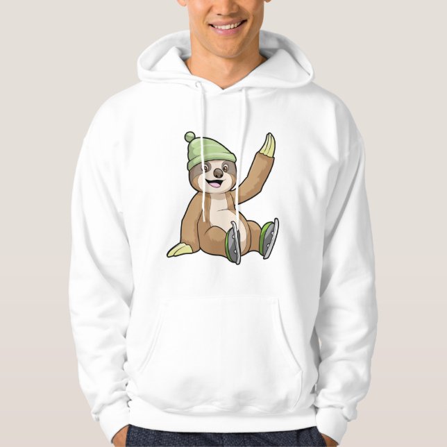 Sloth at Ice Skaten mit Ice-Skaten Hoodie (Vorderseite)