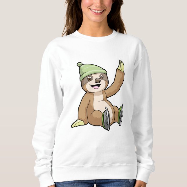 Sloth at Ice Skaten mit Ice-Skaten Sweatshirt (Vorderseite)