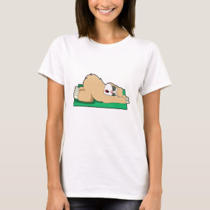 Sloth at Yoga on Yoga mat T-Shirt