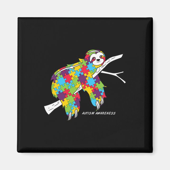 Sloth Autismus Awareness Magnet (Vorne)