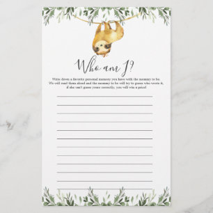 Sloth Baby Dusche, die ich spiele