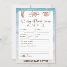 Sloth Baby Shower - Bearbeitbarer Name, 12x18 Einl