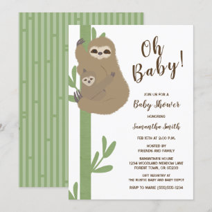 Sloth Baby Shower Einladung