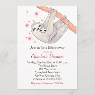 Sloth Baby Shower Einladung Niedlich Sloth Mama Ba