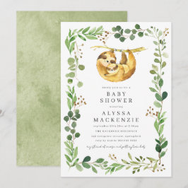 Sloth Baby Shower Invitation Einladung