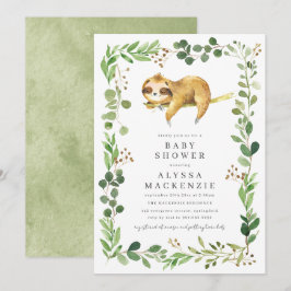 Sloth Baby Shower Invitation Einladung