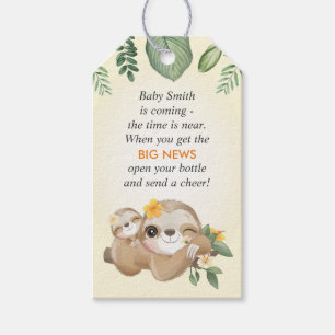 Sloth Baby Shower Wild Sprinkle Mini Flasche Gefal Geschenkanhänger